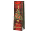 Decoris wijnfles geschenktas kerstboom rood van 100% fsc papier 10x12x36cm
