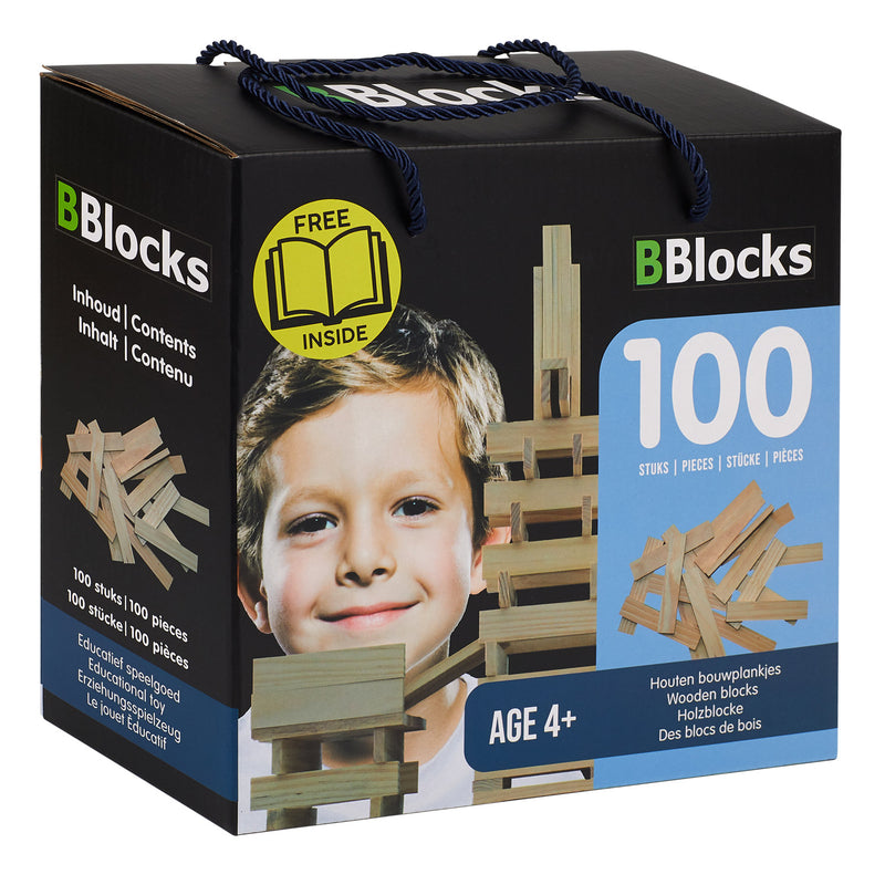 Bblocks bouwplankjes blank, 100dlg.