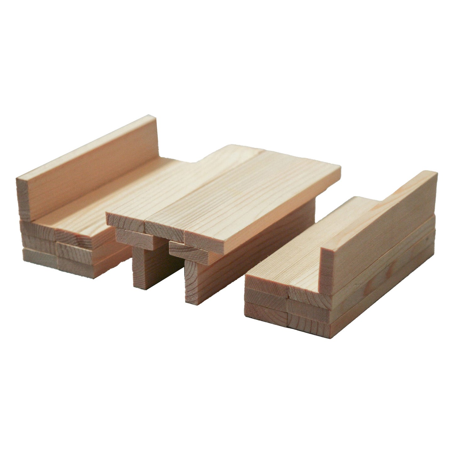 Bblocks bouwplankjes blank, 100 stuks