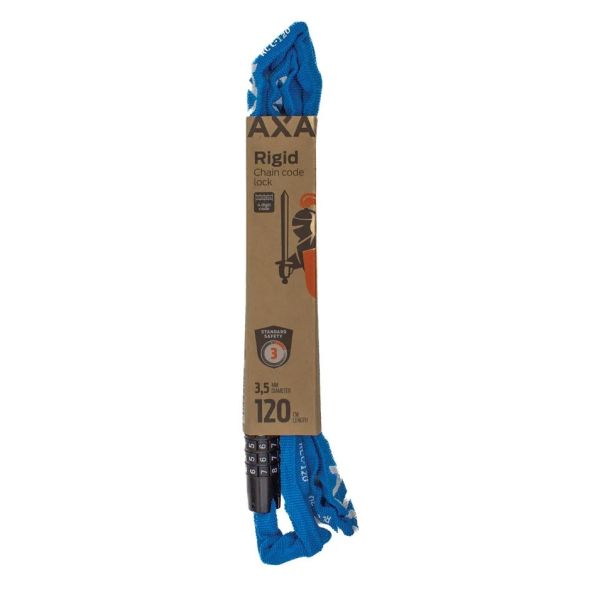 Axa slotketting rigid 120cm codeslot blauw (kaart)