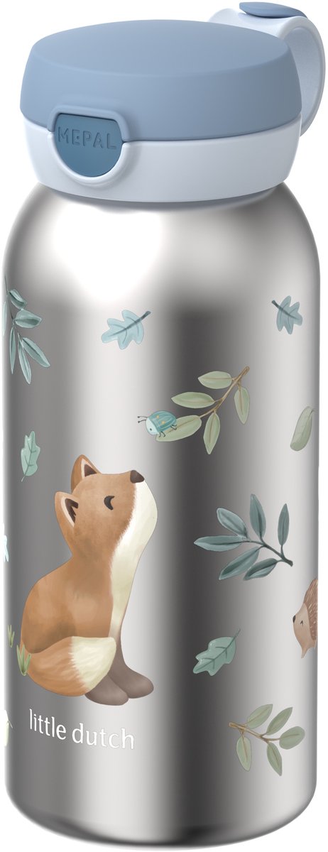 Mepal isoleerfles met flipdop campus - 500 ml - waterfles rvs - lekdicht - hygiënische deksel - forest friends
