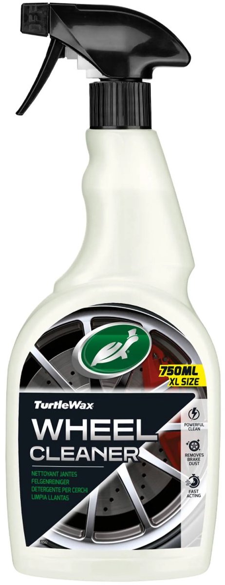 Turtle wax wheel cleaner - gebruik op lichtmetalen, stalen velgen en kunststof wieldoppen - verwijdert effectief remstof, olie en straatvuil - 750ml