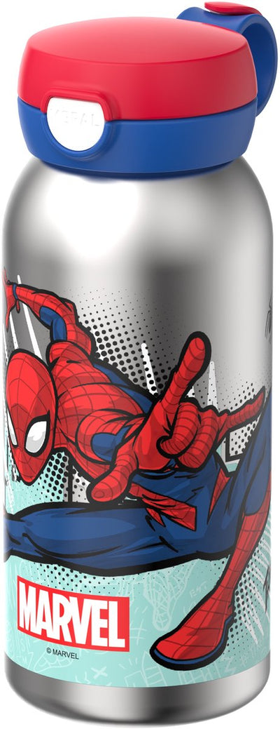 Mepal isoleerfles met flipdop campus - 500 ml - waterfles rvs - lekdicht - hygiënische deksel - spiderman