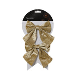 Decoris strik goud set van 2 stuks 12x13cm - afbeelding 1