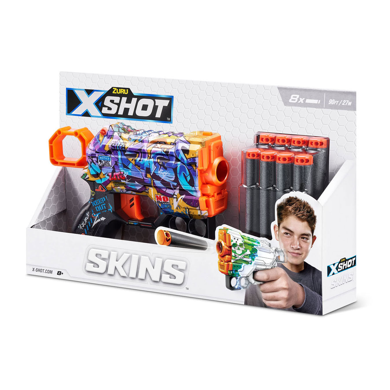 Zuru x-shot skins menace met 8 darts