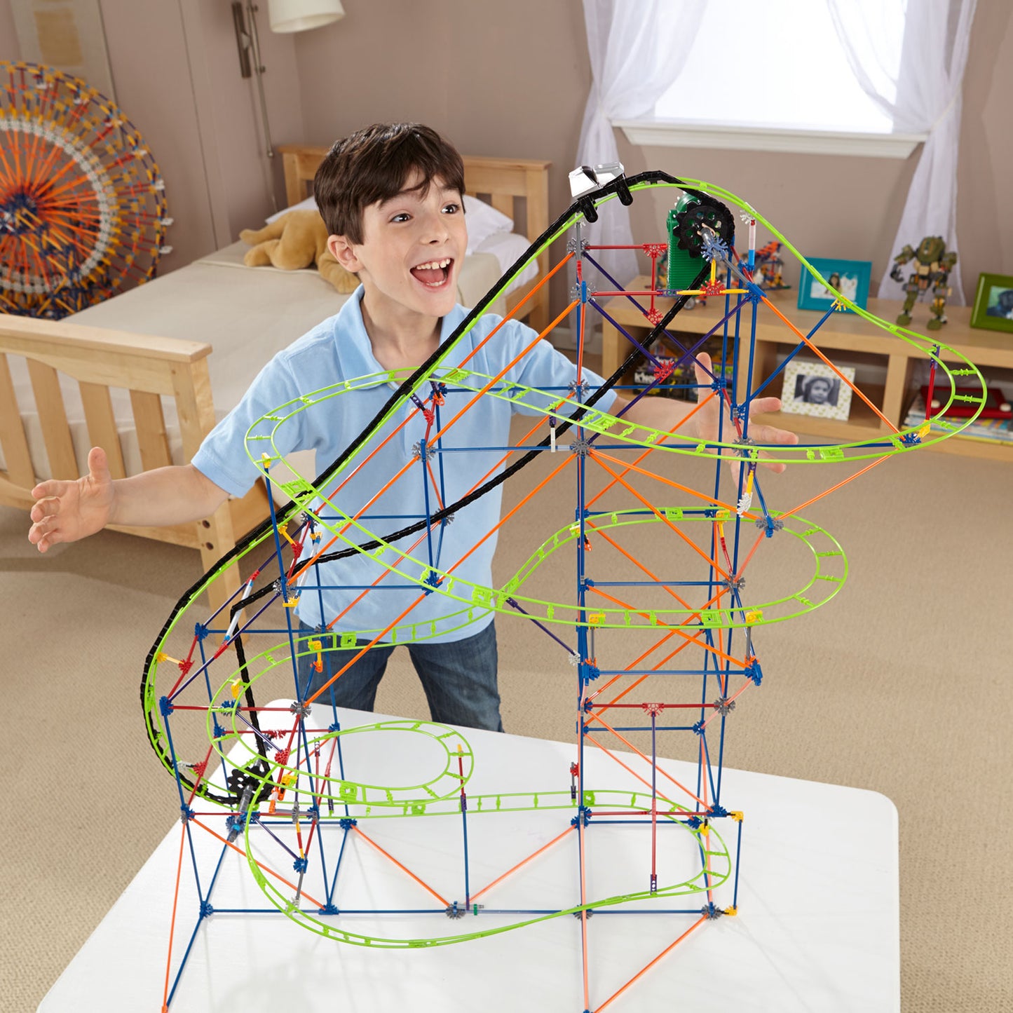 K'nex thrill rides typhoon frenzy roller coaster, 649dlg.