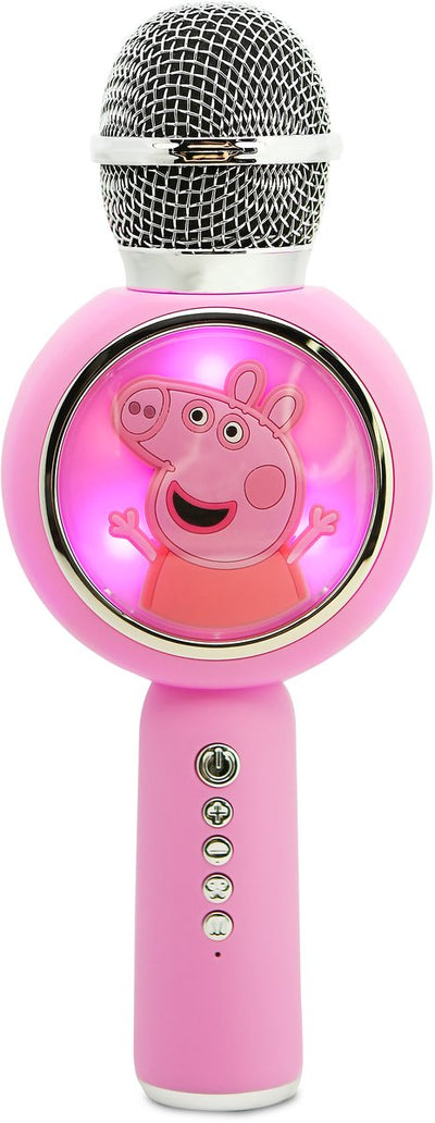Otl technologies peppa pig - draadloze karaoke microfoon voor kinderen - oplichtend led display - speaker - stemvervorming- draadloze karaoke microfoon - met lichteffecten - speaker - stemvervorming