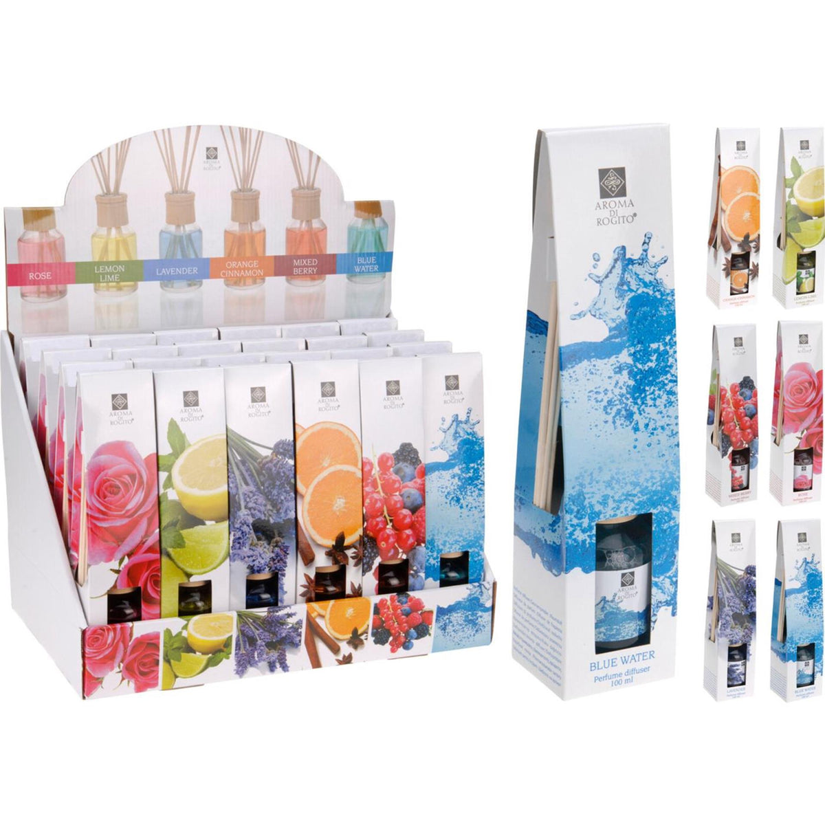 Geurstokjes 100ml 6 assorti