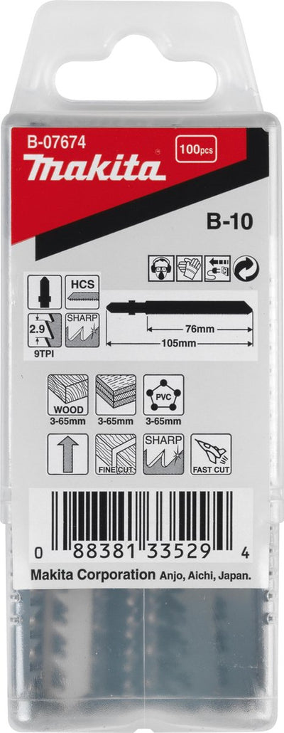 Makita b-07674 b-10 decoupeerzaagblad voor hout kunststof ve=100