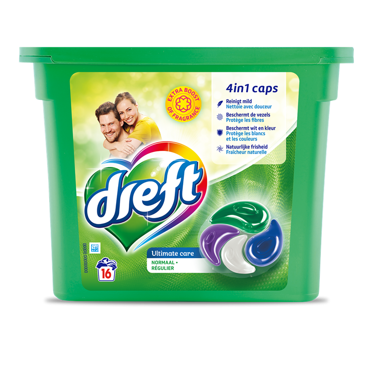 Ariel 1074066 - dreft 4in1 caps normaal 16st | 2 stuks