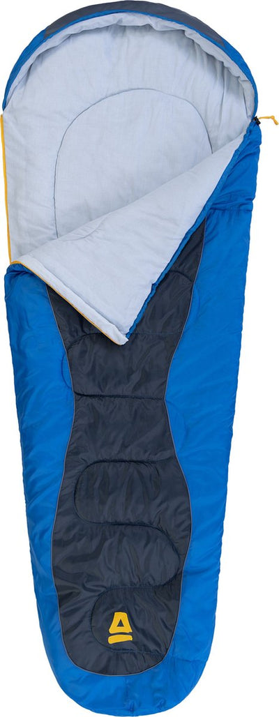 Abbey camp slaapzak - mummie model - blauw - 220 x 80 cm - tochtrand