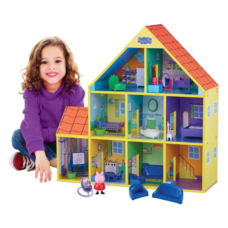 Spectron peppa pig houten poppenhuis met 9 kamers