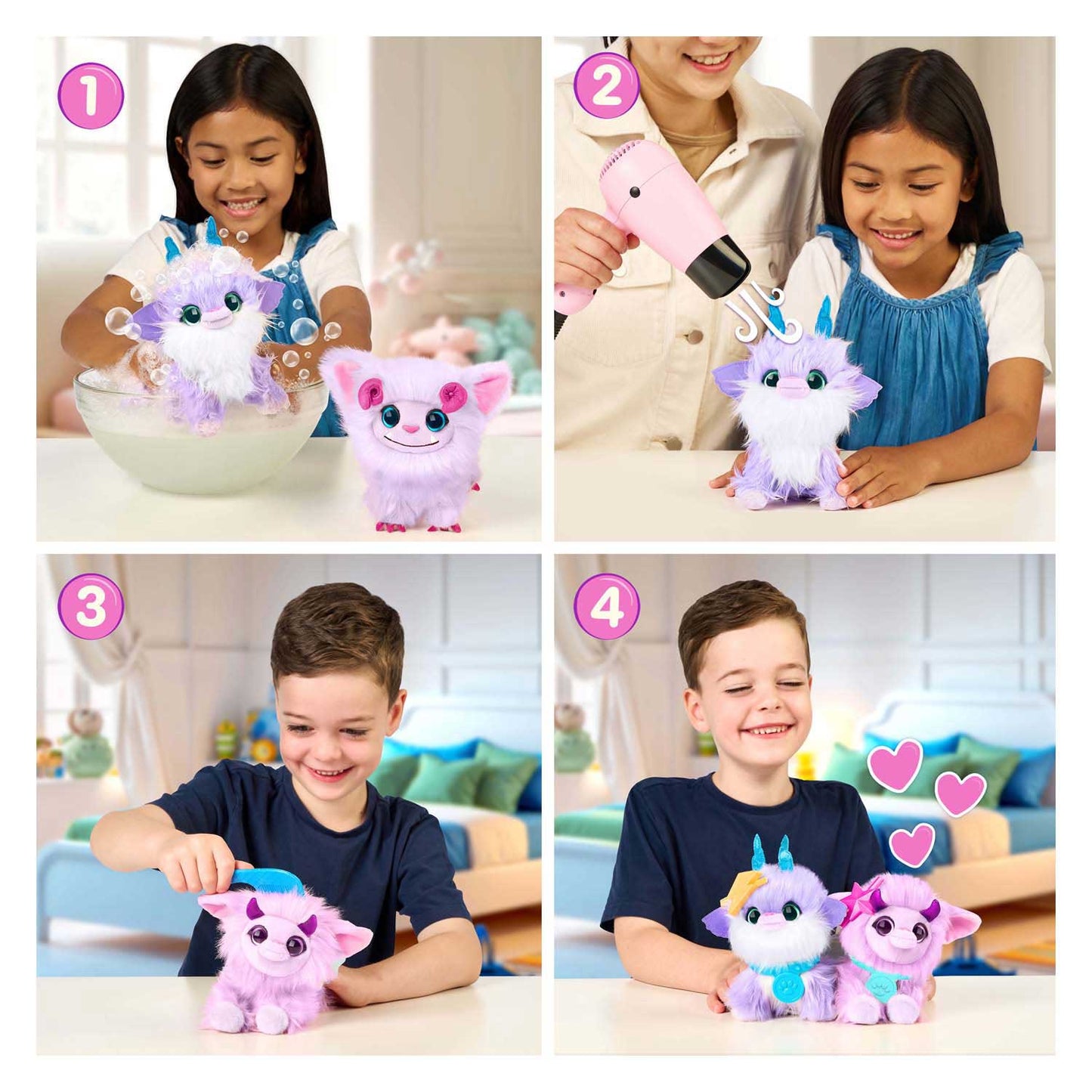 Moose toys scruff a luvs – twin fantasy knuffels in draagmand – 2 magische mystery pluche knuffels