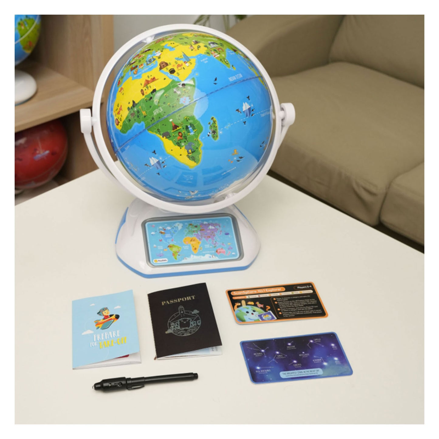 Gear2play orboot explorer interactieve wereldbol – spelenderwijs de wereld ontdekken – incl. app 3d beelden - educatief