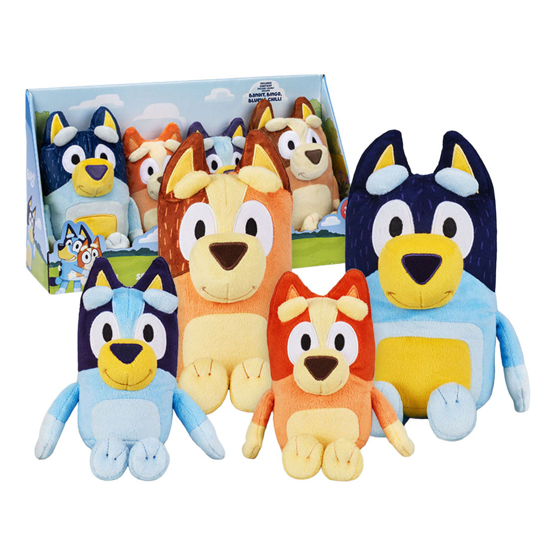 Moose toys bluey pluche knuffels set - 4st.