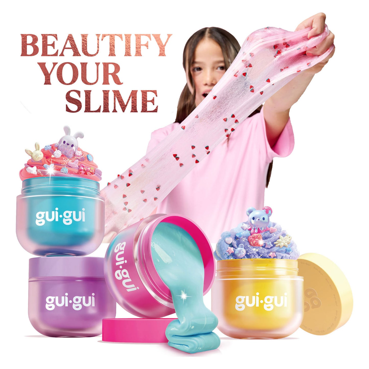 Moose toys gui gui slijm - single pack assortiment - maak je eigen sprankelende, geurende slime
