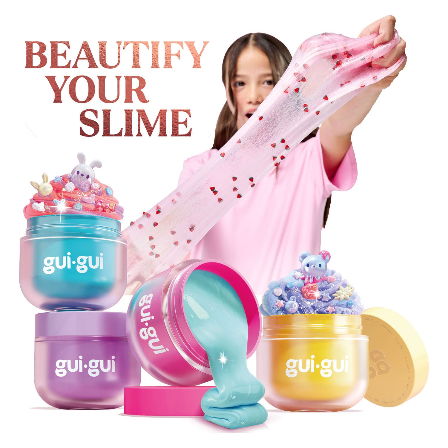 Moose toys gui gui slijm - single pack assortiment - maak je eigen sprankelende, geurende slime