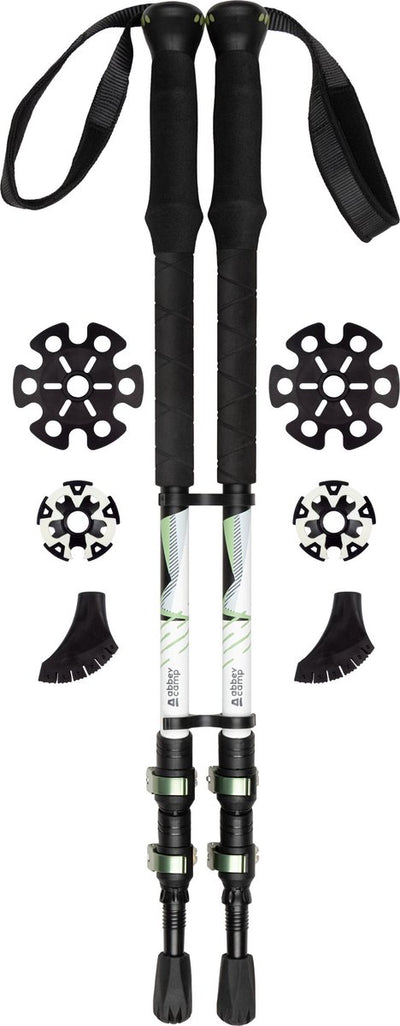Abbey camp wandelstokken telescopisch verstelbaar - takezi - set - zwart mint