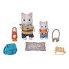Sylvanian families 5763 duo avonturiers - latte kat broer en baby- fluweelzachte speelfiguren