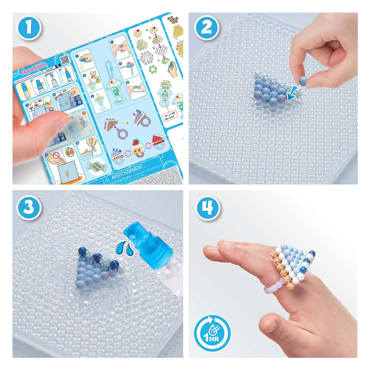 Aquabeads knutselset zoete accessoires- complete knutselset 700 parels in 31 kleuren