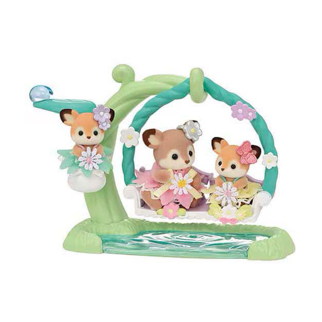 Epoch sylvanian families 5801 baby hertjes en bloemen schommel