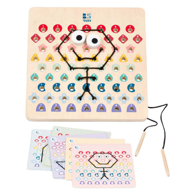 Bs toys thread and code ga519 – houten rijgspel met kaarten touwen