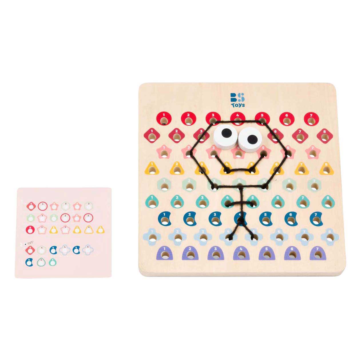 Bs toys thread and code ga519 – houten rijgspel met kaarten touwen