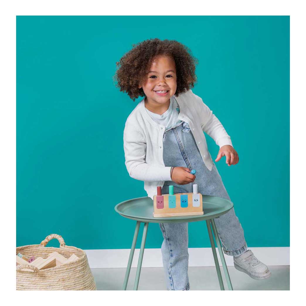 Bs toys pop-up toy ga532 – houten baby speelgoed 18+ maanden – motoriekspel