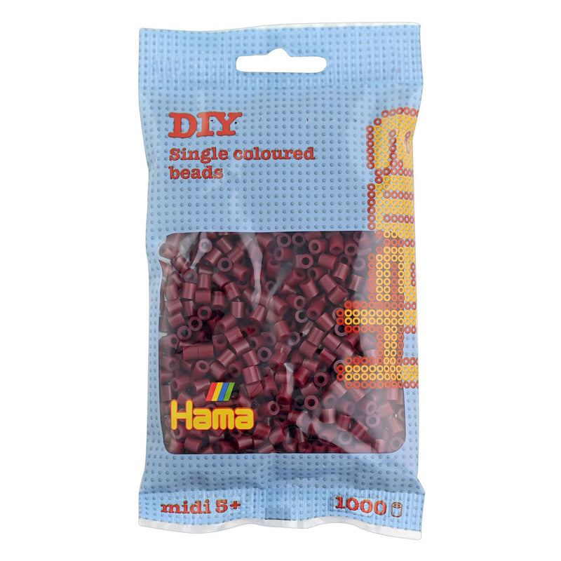 Hama midi strijkkralen - bordeaux rood (030), 1000st.