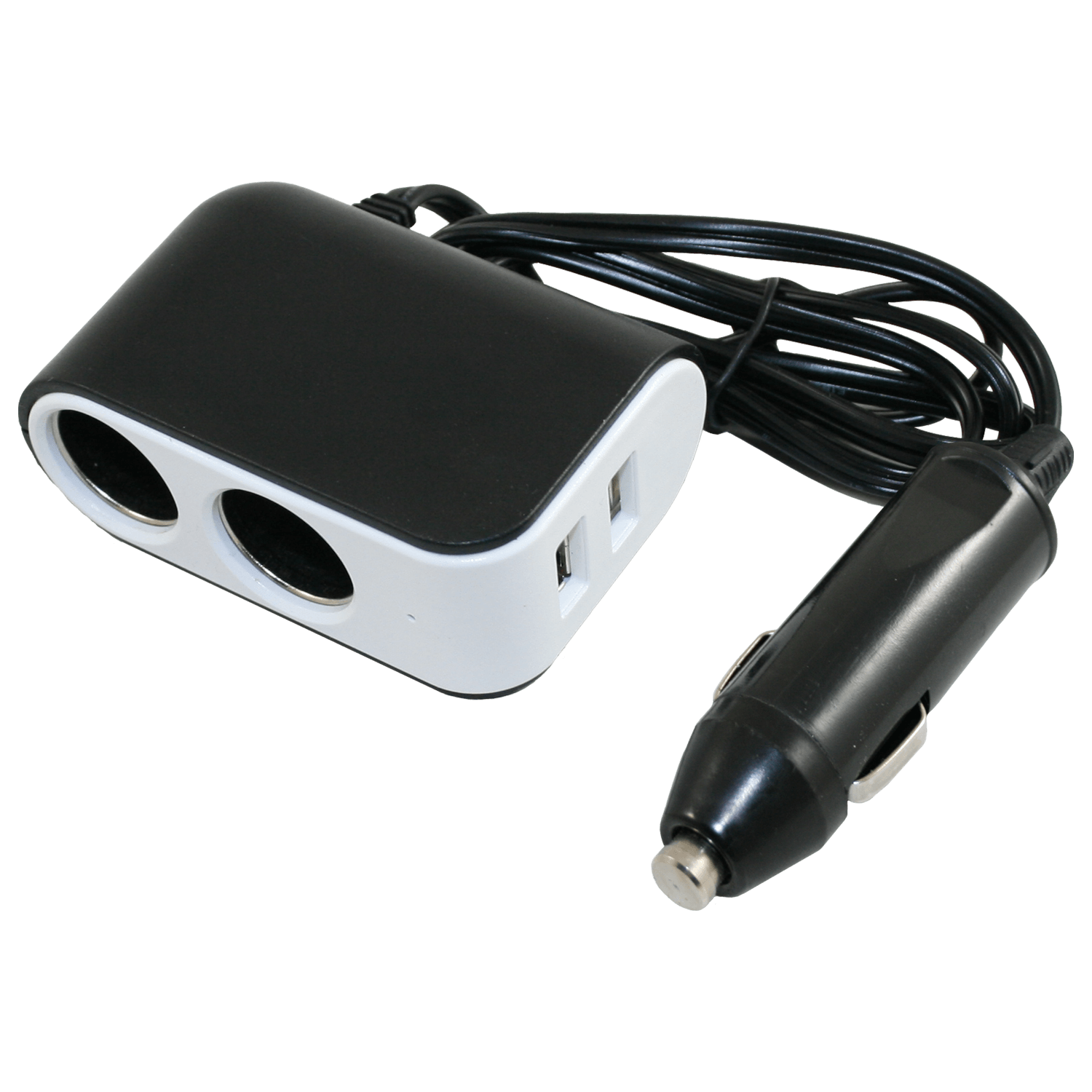 12v standaard adapter naar 2x uni contactdoos en 2x usb-a