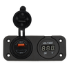 Power line digitale voltmeter 10-30v en usb-a + usb-c lader - inbouw