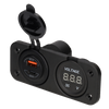 Power line digitale voltmeter 10-30v en usb-a + usb-c lader - inbouw