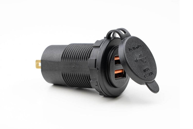 Power line usb lader inbouw met usb-a 2.4a en usb-a qc3.0