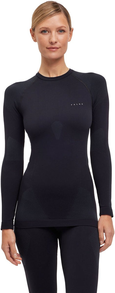 Falke warm longsleeved shirt sneldrogend functioneel functioneel shirt met lange mouwen dames zwart - maat xl