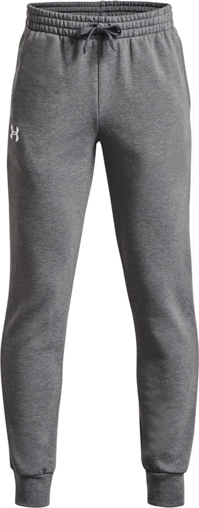 Under armour ua rival fleece joggers-gry jongens sportbroek - castlerock light heather - wit