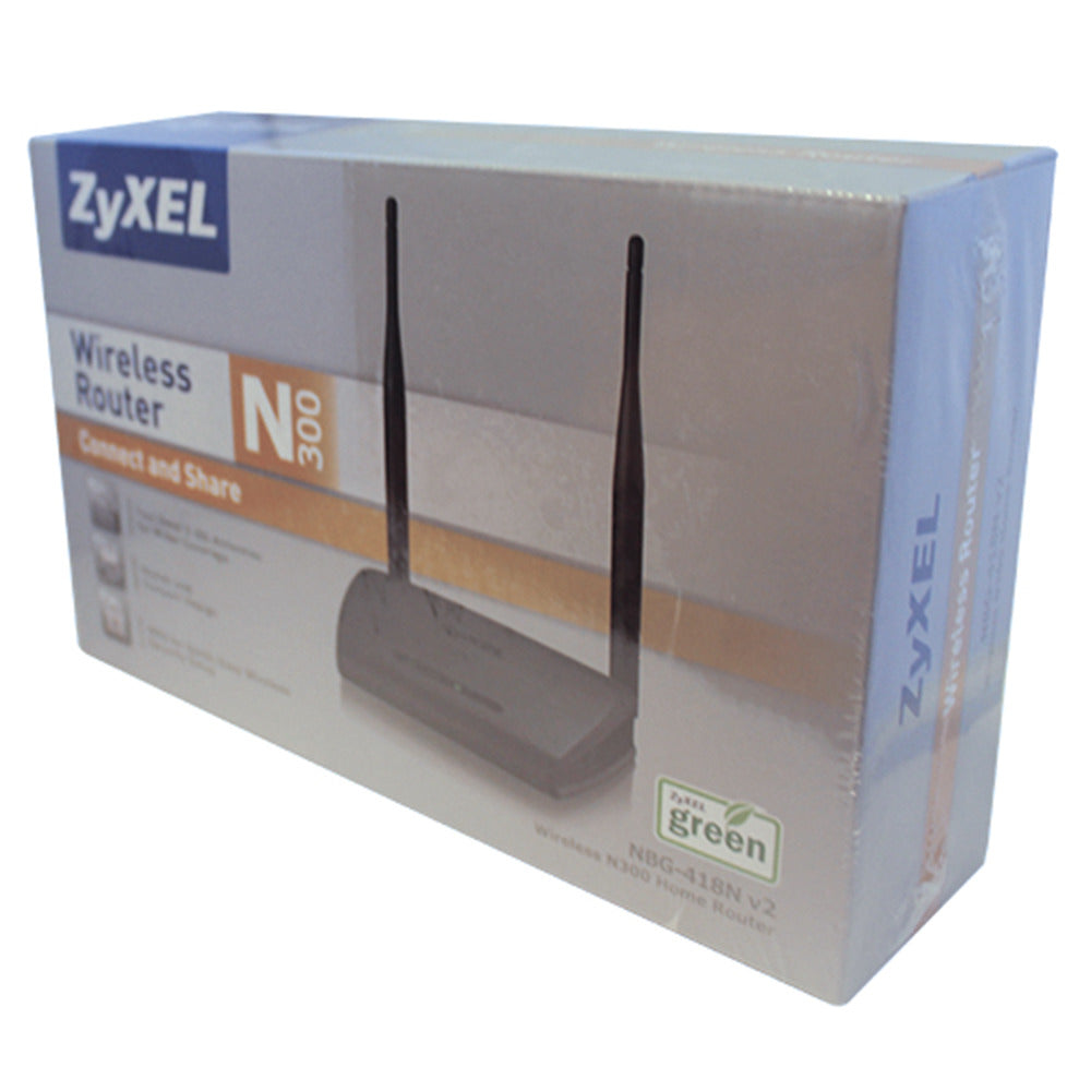 Zyxel zyxel nbg418n v2 draadloze router 300mbps zwart