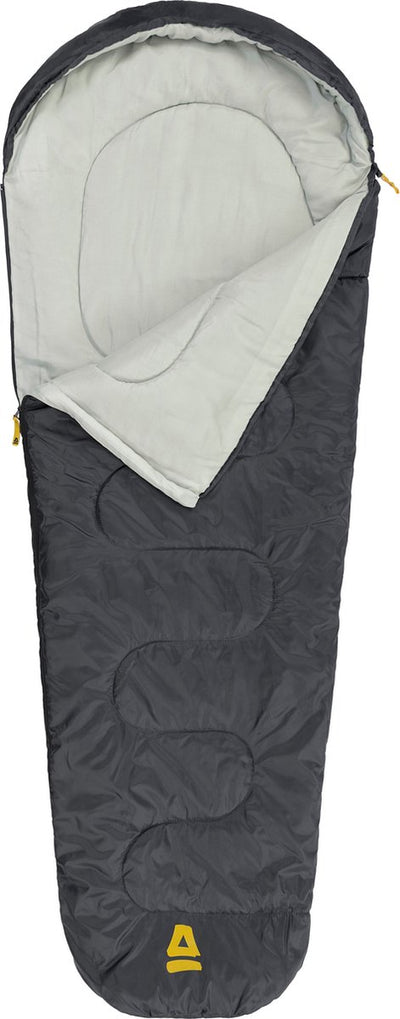 Abbey camp slaapzak 3 seizoenen - mummie model - grijs - 220x80 50 cm - tochtrand en waterafstotend