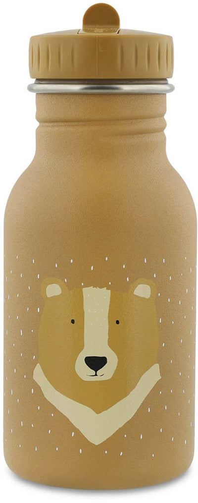 Trixie drinkfles - mr. bear - rvs waterfles voor kinderen - 350 ml - lekvrije fles - bruin - beer
