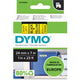 Tapes dymo d1 53718 polyester 24mmx7m zwart op geel glanzend