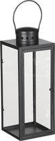 Mica decorations lantaarn windlicht arzilla - zwart - metaal - verlichting - 13 x 34 cm - voor binnen en buiten