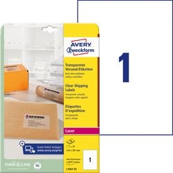 Adresetiketten avery zweckform transparant 25 stuks