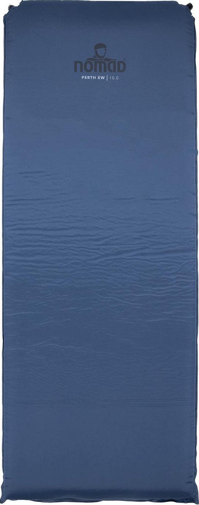 Nomad ® perth xw 10.0 | slaapmat zelfopblazend | 198 x 76 | 10 cm dikte | donkerblauw | comfortbal kamperen | extra breed | incl hoes