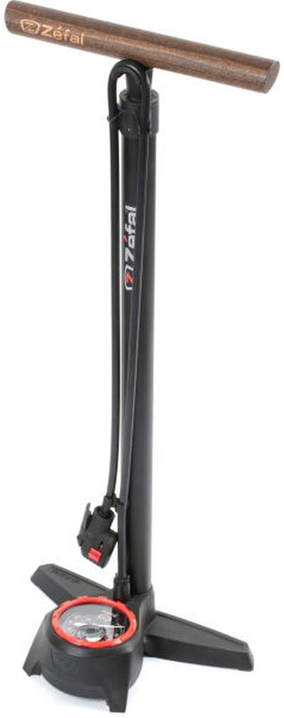 Zefal profil max vloerpomp – fietspomp – manometer – presta schrader dunlop – aluminium – zwart