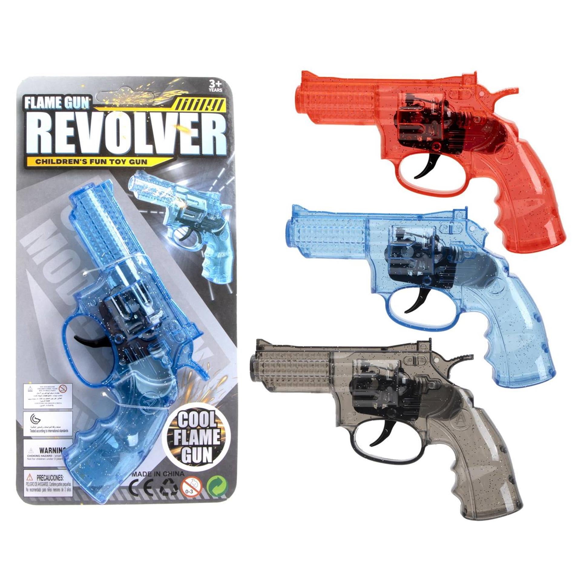 Speelgoed revolver sparkling 15cm 3 assorti