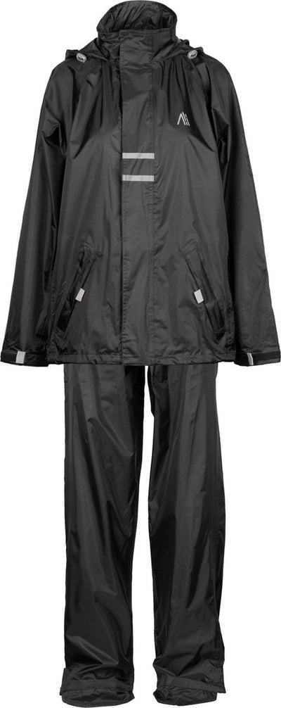 Ralka regenpak waterdicht ademend - junior - reflectie - zwart - 176
