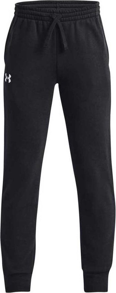 Under armour ua rival fleece joggers-blk jongens sportbroek - zwart - wit