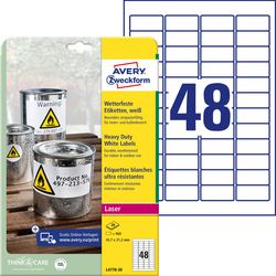 Ty etiketten avery heavy du 960 stuks wit