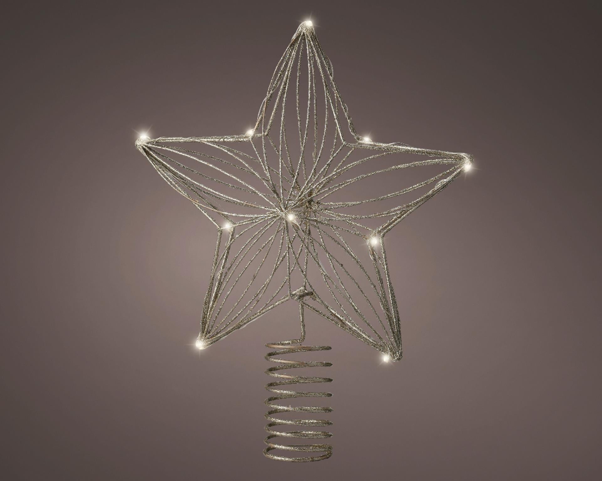 Lumineo piek ster met 12 led lampen werkt op batterij met timer.