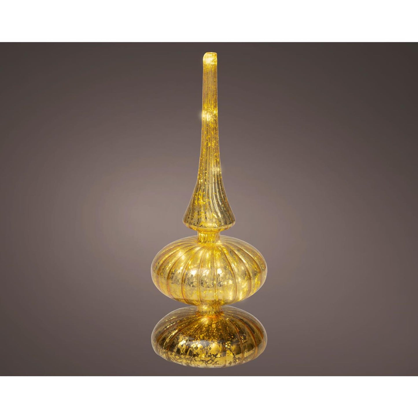 Lumineo micro led tafelpiek glas ã˜9x23cm goud warm wit