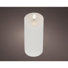 Lumineo realistische led kaars met wax pit en vlam effect ã˜7.5x20cm wit met 6uur timer werkt op batterij